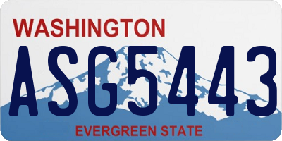 WA license plate ASG5443