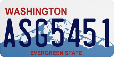 WA license plate ASG5451