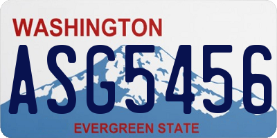WA license plate ASG5456
