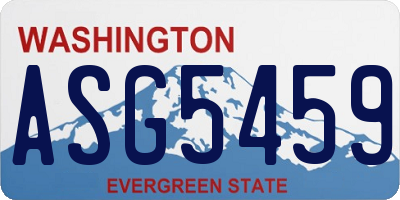 WA license plate ASG5459