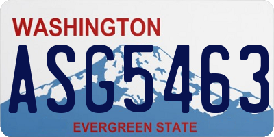 WA license plate ASG5463