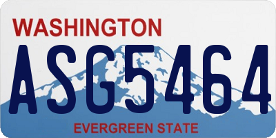 WA license plate ASG5464