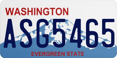 WA license plate ASG5465