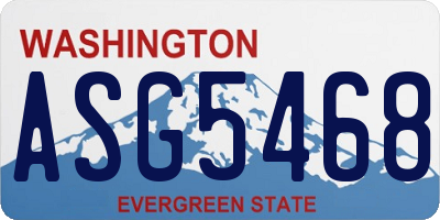 WA license plate ASG5468