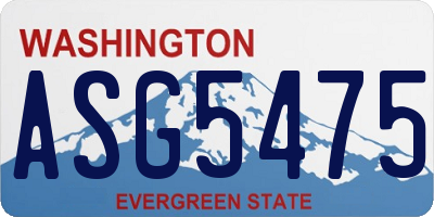 WA license plate ASG5475