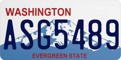 WA license plate ASG5489