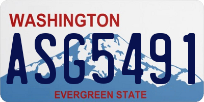 WA license plate ASG5491