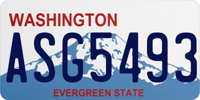 WA license plate ASG5493