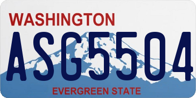 WA license plate ASG5504