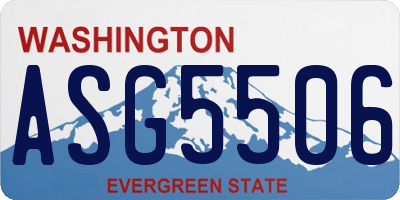 WA license plate ASG5506