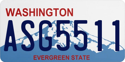 WA license plate ASG5511