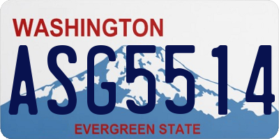 WA license plate ASG5514