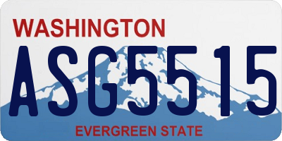 WA license plate ASG5515