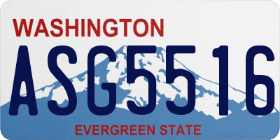 WA license plate ASG5516