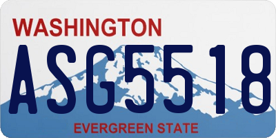 WA license plate ASG5518