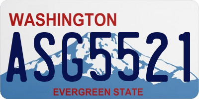 WA license plate ASG5521