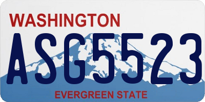 WA license plate ASG5523