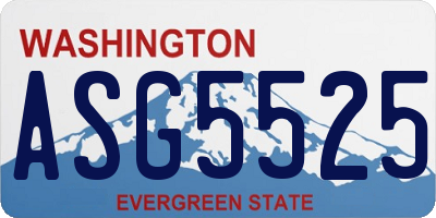 WA license plate ASG5525