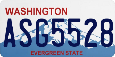 WA license plate ASG5528