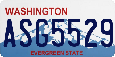 WA license plate ASG5529