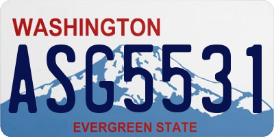 WA license plate ASG5531