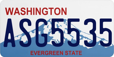 WA license plate ASG5535