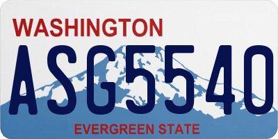 WA license plate ASG5540