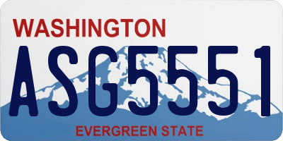 WA license plate ASG5551
