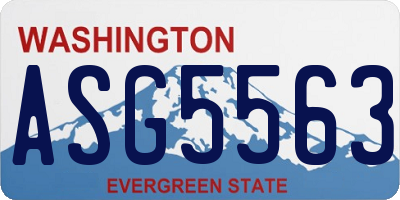 WA license plate ASG5563