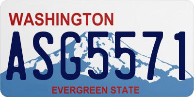 WA license plate ASG5571