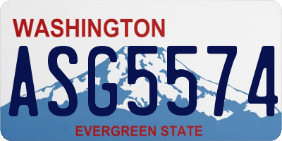 WA license plate ASG5574