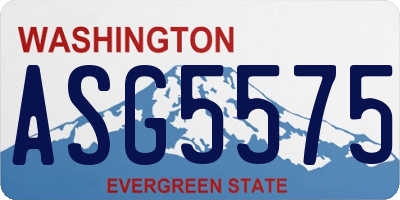WA license plate ASG5575