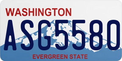 WA license plate ASG5580