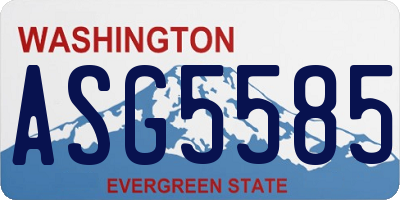 WA license plate ASG5585