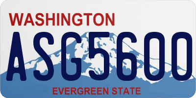 WA license plate ASG5600