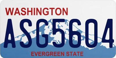 WA license plate ASG5604