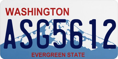 WA license plate ASG5612