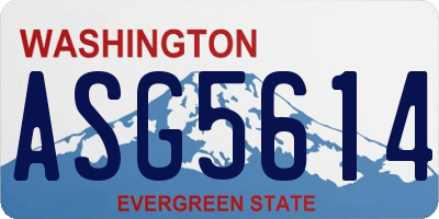 WA license plate ASG5614