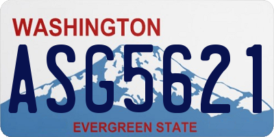 WA license plate ASG5621