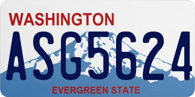 WA license plate ASG5624