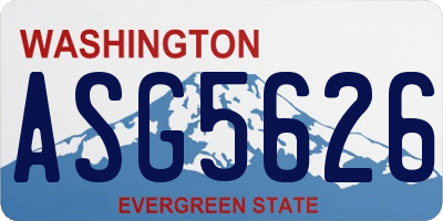 WA license plate ASG5626