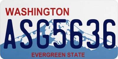 WA license plate ASG5636