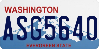 WA license plate ASG5640