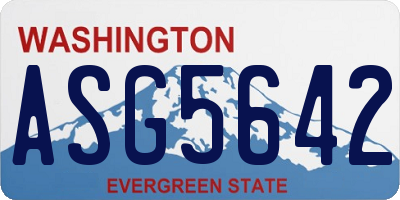 WA license plate ASG5642