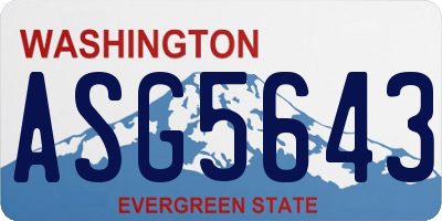 WA license plate ASG5643
