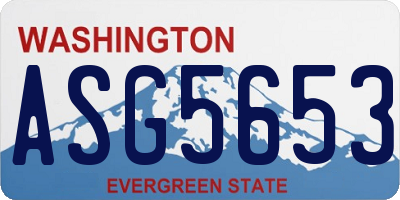 WA license plate ASG5653