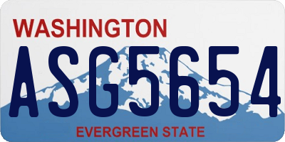 WA license plate ASG5654