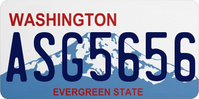 WA license plate ASG5656