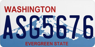 WA license plate ASG5676