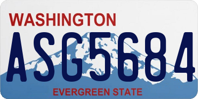 WA license plate ASG5684